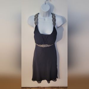 Black Knee Length Fit and Flare Formal Dress in Women's Small